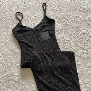 JLUXLABEL Sparkle Midi Black Dress